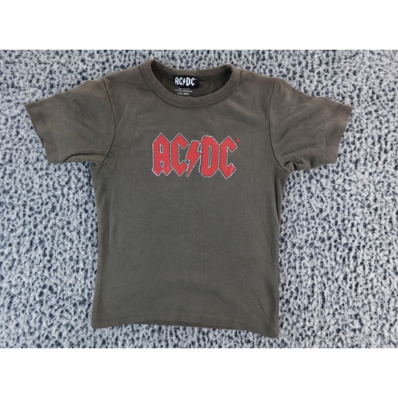AC DC Other - Kids AC DC T Shirt Short Sleeve Gray‎ XXS Fitted Longline Cotton